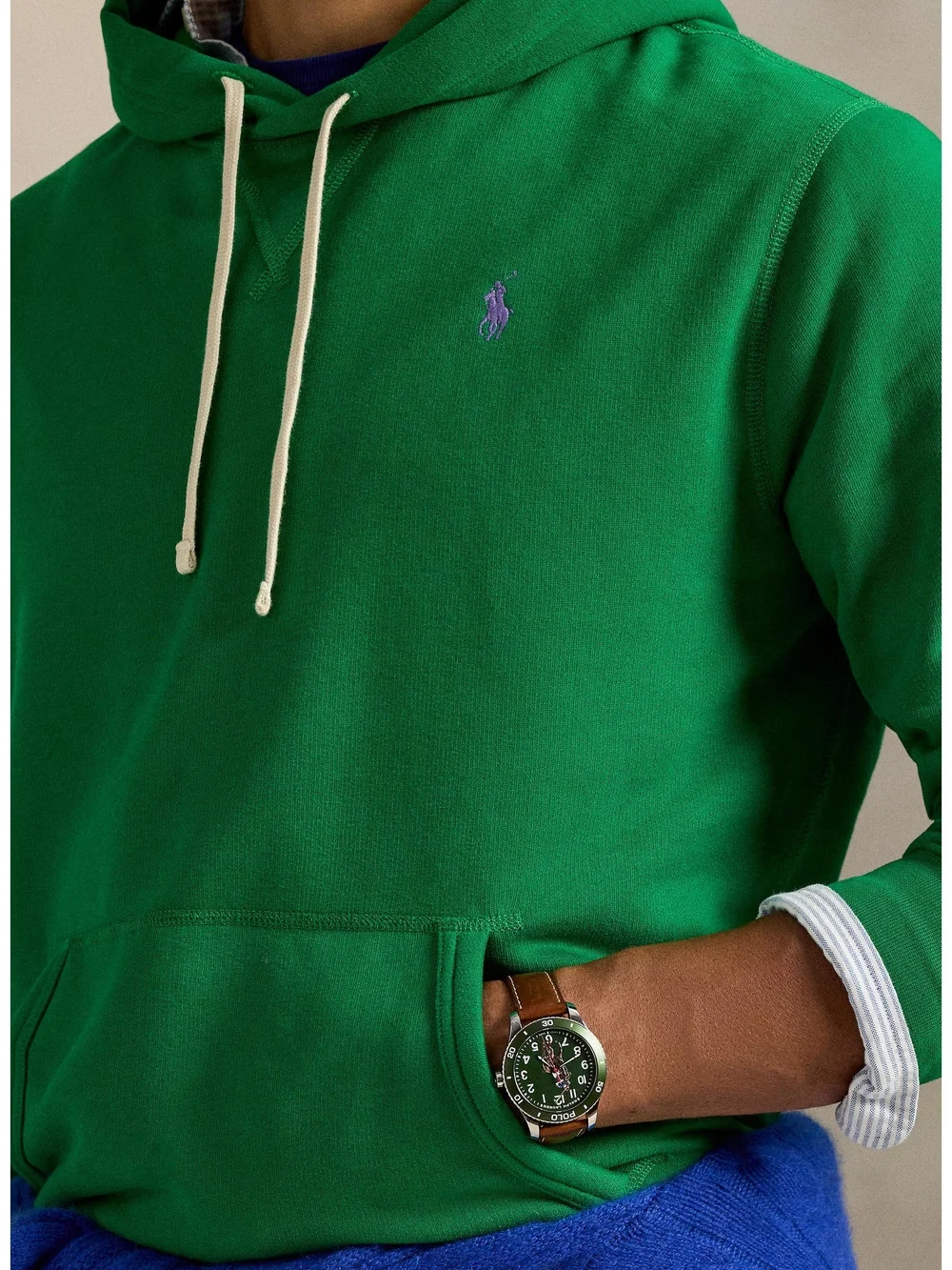 Polo by Ralph Lauren Emerald Green Hooded Sweatshirt with Blue Pony